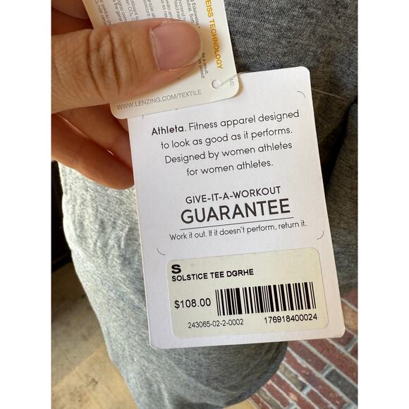 NWT Athleta Solstice Tee Dress - gray - rouched sides - womens size S - Picture 4 of 10